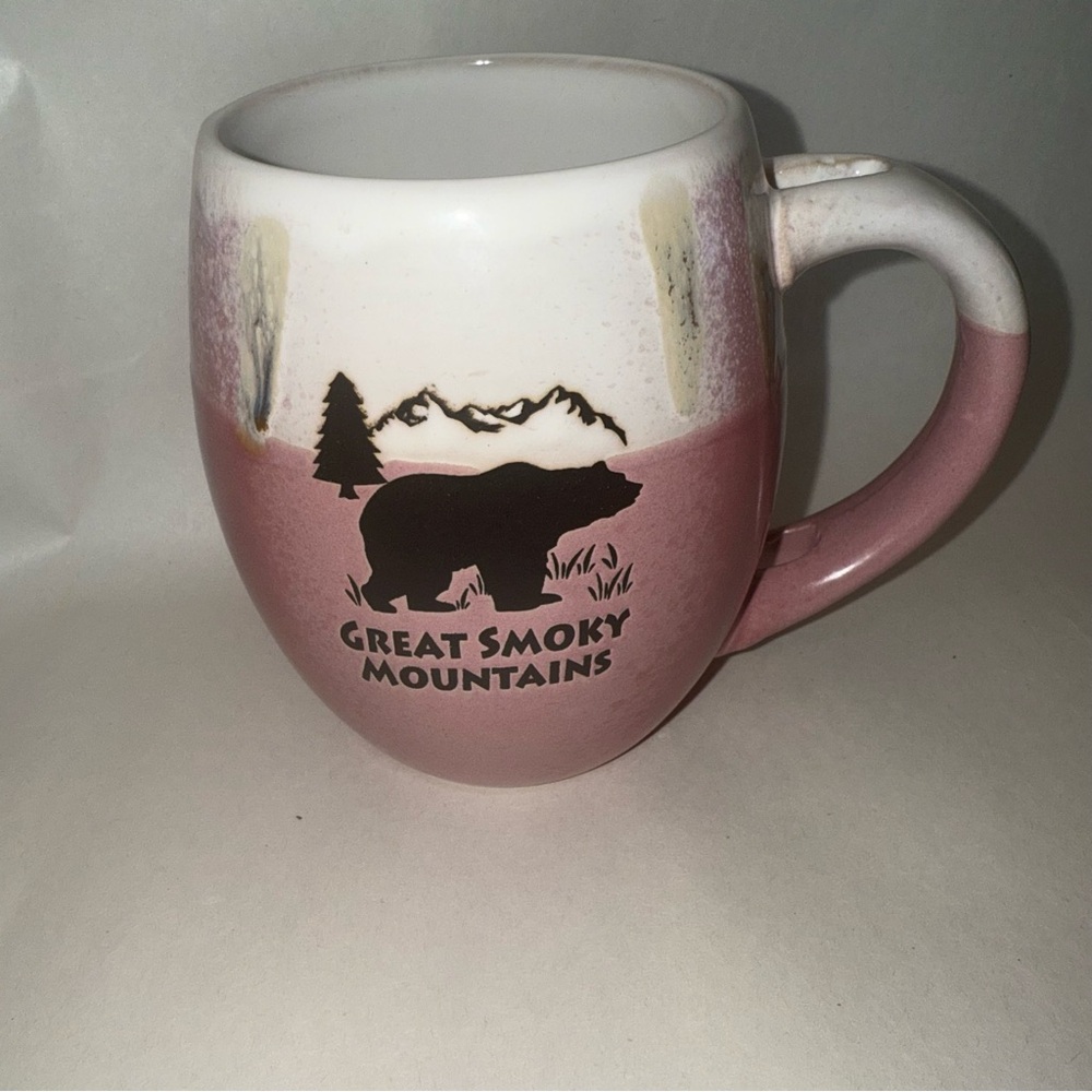Great Smoky Mountains Pink and White Mug